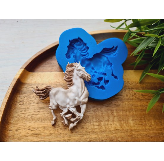 Silicone mold, Horse in full growth, style 7, ~ 6.2*5.7 cm, H:0.7 cm
