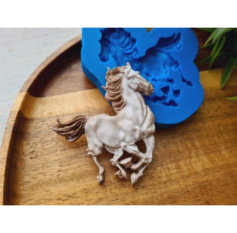 Silicone mold, Horse in full growth, style 7, ~ 6.2*5.7 cm, H:0.7 cm