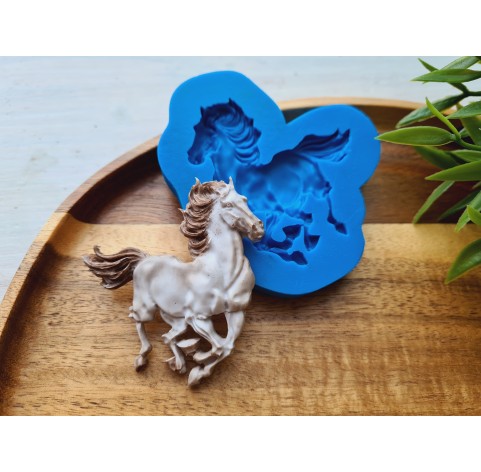 Silicone mold, Horse in full growth, style 7, ~ 6.2*5.7 cm, H:0.7 cm