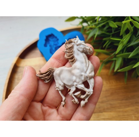 Silicone mold, Horse in full growth, style 7, ~ 6.2*5.7 cm, H:0.7 cm