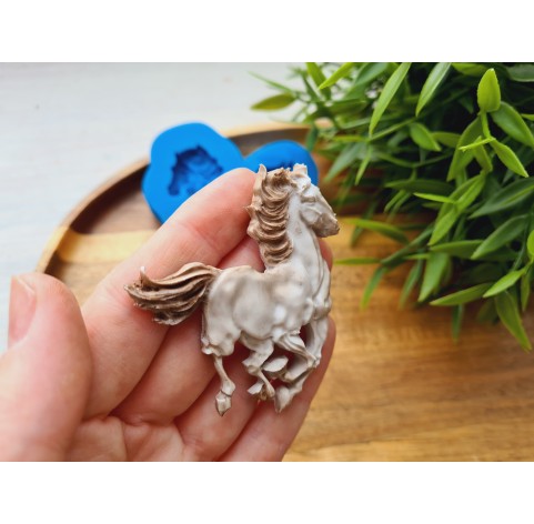 Silicone mold, Horse in full growth, style 7, ~ 6.2*5.7 cm, H:0.7 cm