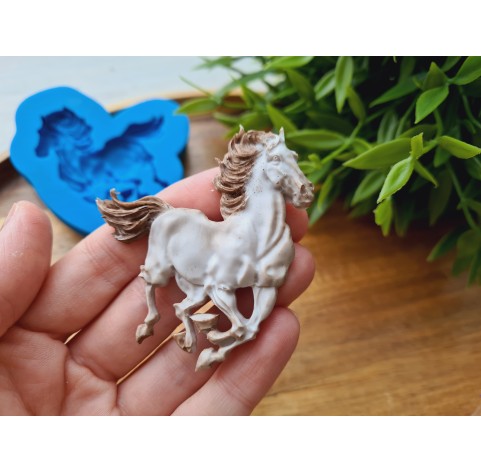 Silicone mold, Horse in full growth, style 7, ~ 6.2*5.7 cm, H:0.7 cm