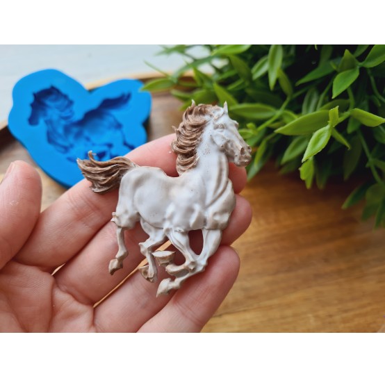 Silicone mold, Horse in full growth, style 7, ~ 6.2*5.7 cm, H:0.7 cm