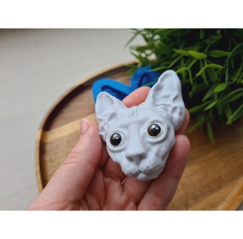 Silicone mold, Cat, Sphynx, ~ 5.9*6.8cm, H:2.4 cm