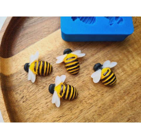 Silicone mold, Bee, style 3, 4 elements, ~ 2*2.2 cm, H:0.7 cm