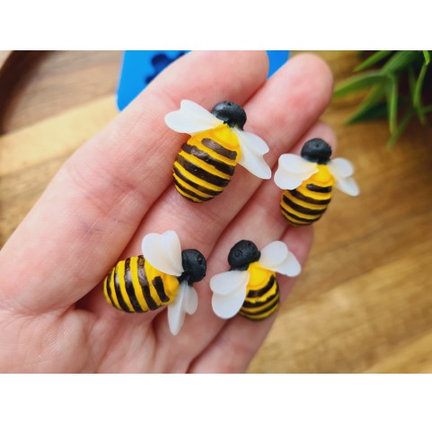 Silicone mold, Bee, style 3, 4 elements, ~ 2*2.2 cm, H:0.7 cm