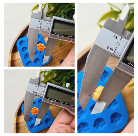 Silicone mold, Dog or cat paw, style 6, 12 elements, ~ 0.9*1.1 cm, H:0.4 cm