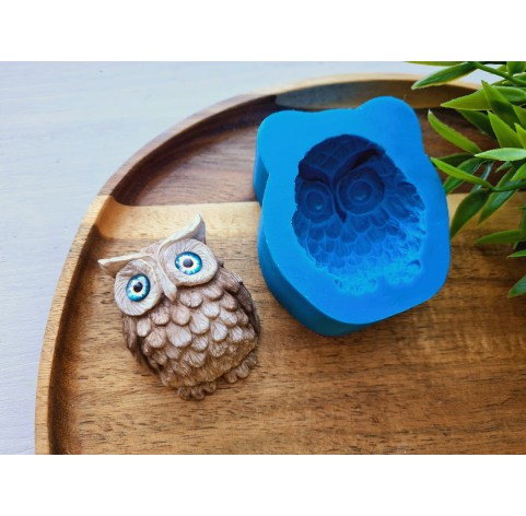 Silicone mold, Owl, ~ 4*5.4 cm, H:2.3 cm