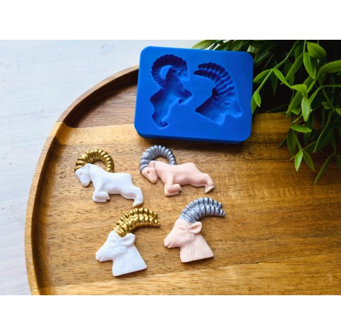 Silicone mold, Goat, 2 elements, ~ 3.4*4.8 cm, H:0.6 cm
