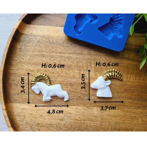 Silicone mold, Goat, 2 elements, ~ 3.4*4.8 cm, H:0.6 cm