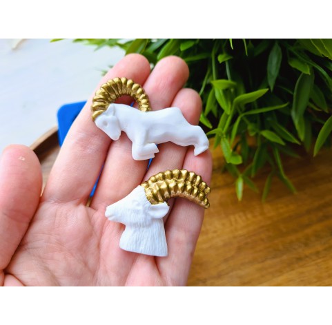 Silicone mold, Goat, 2 elements, ~ 3.4*4.8 cm, H:0.6 cm