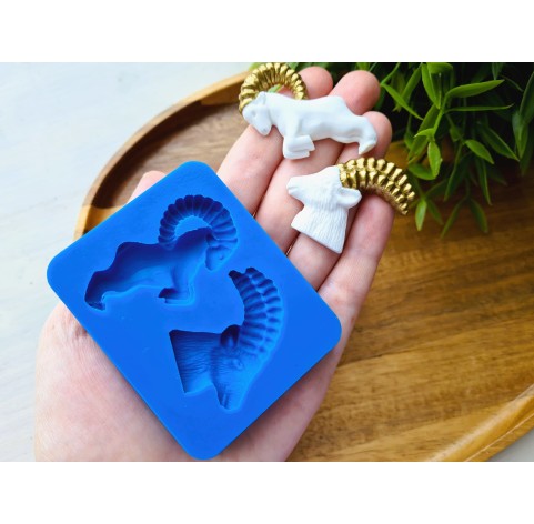 Silicone mold, Goat, 2 elements, ~ 3.4*4.8 cm, H:0.6 cm