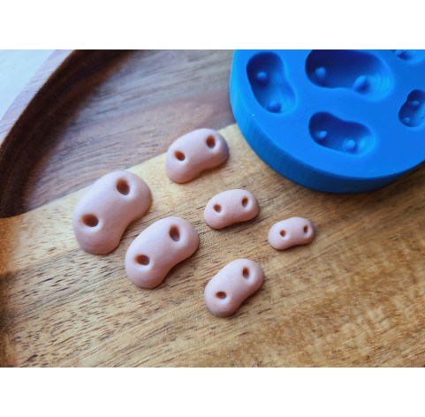 Silicone mold, Cow nose, style 3, 6 elements, ~ 0.6-2 cm, H:0.3-0.6 cm