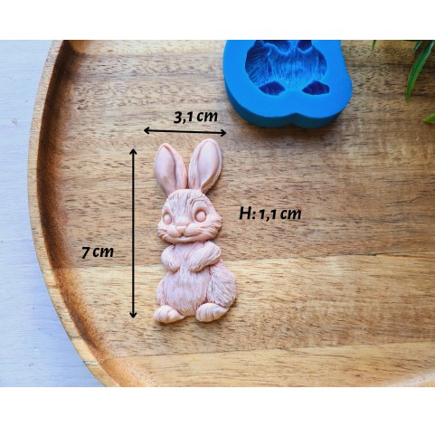 Silicone mold, Bunny, style 5, ~ 3.1*7 cm, H:1.1 cm