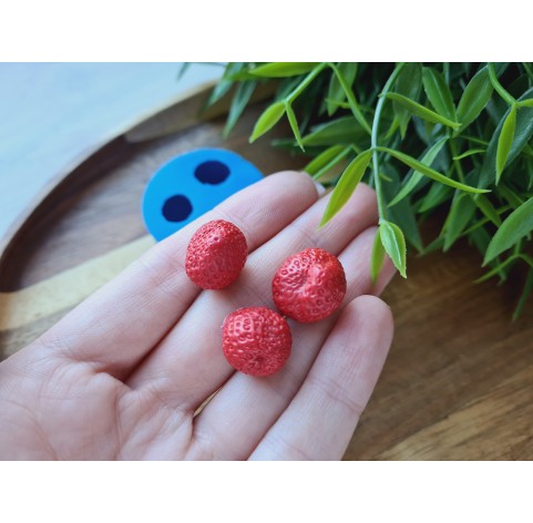 Silicone mold, Strawberry, style 5, 3 elements, ~ Ø 1.4-1.6 cm, H:1.3-1.6 cm