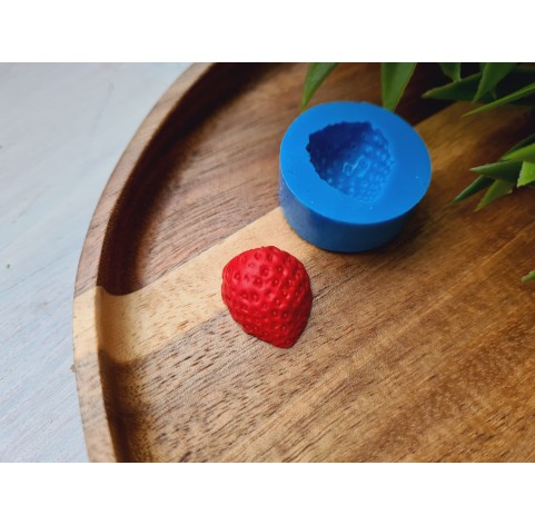 Silicone mold, Strawberry, style 7, half, ~ Ø 1.7*2 cm, H:1.4 cm