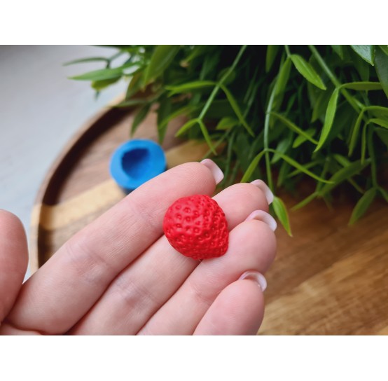 Silicone mold, Strawberry, style 7, half, ~ Ø 1.7*2 cm, H:1.4 cm