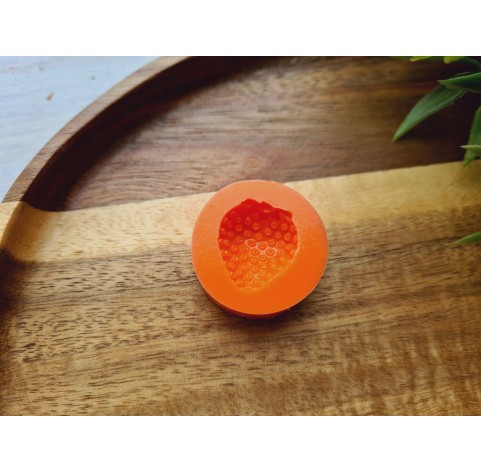 Silicone mold, Strawberry, style 7, half, ~ Ø 1.7*2 cm, H:1.4 cm