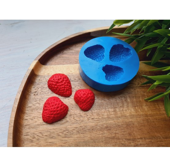 Silicone mold, Strawberry, style 8, half, 3 elements, ~ 2-2.8*2-2.4 cm, H:1-1.1 cm