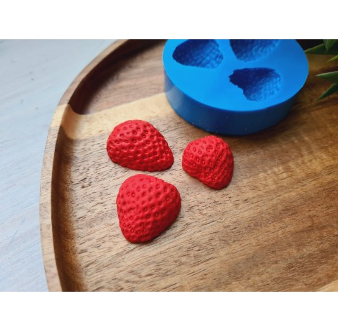 Silicone mold, Strawberry, style 8, half, 3 elements, ~ 2-2.8*2-2.4 cm, H:1-1.1 cm