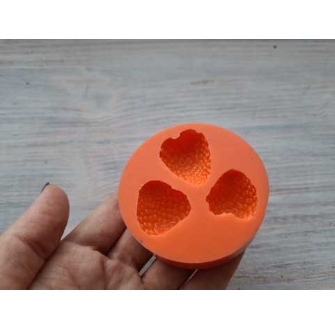 Silicone mold, Strawberry, style 8, half, 3 elements, ~ 2-2.8*2-2.4 cm, H:1-1.1 cm