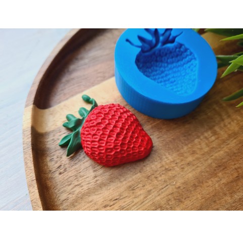 Silicone mold, Strawberry, style 9, half, ~ 3.2*4.5 cm, H:1.3 cm