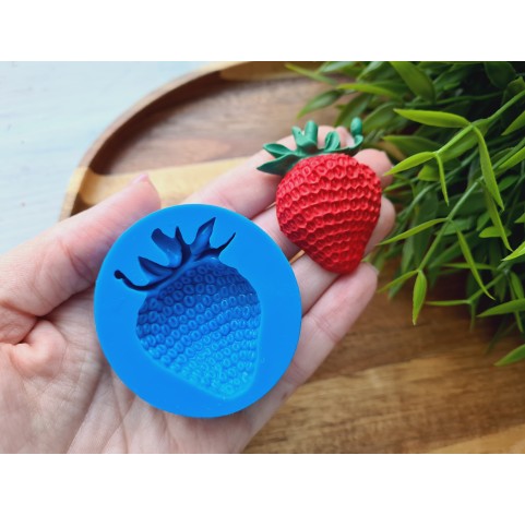 Silicone mold, Strawberry, style 9, half, ~ 3.2*4.5 cm, H:1.3 cm