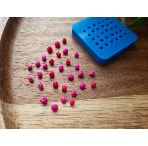 Silicone mold, Raspberry, style 1, miniature 1:12, 30 elements, ~ Ø 0.2-0.3 cm, H:0.2-0.3 cm