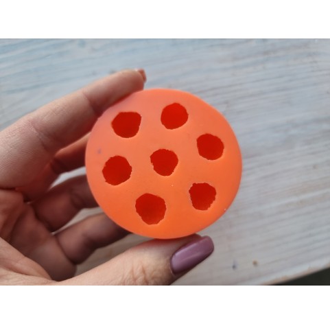 Silicone mold, Strawberry, style 14, 7 elements, ~ Ø 1.5 cm, H:1.4 cm