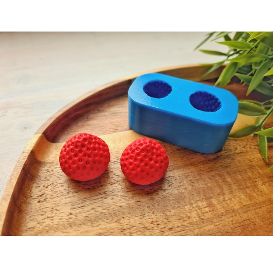 Silicone mold, Strawberry, style 15, 2 elements, ~ Ø 2.4 cm, H:2.1 cm