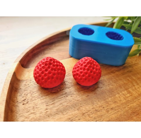 Silicone mold, Strawberry, style 15, 2 elements, ~ Ø 2.4 cm, H:2.1 cm