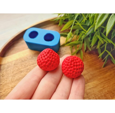 Silicone mold, Strawberry, style 15, 2 elements, ~ Ø 2.4 cm, H:2.1 cm