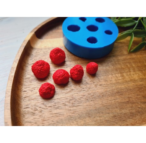 Silicone mold, Strawberry, style 17, 6 elements, ~ Ø 1-1.5 cm, H:1-1.2 cm