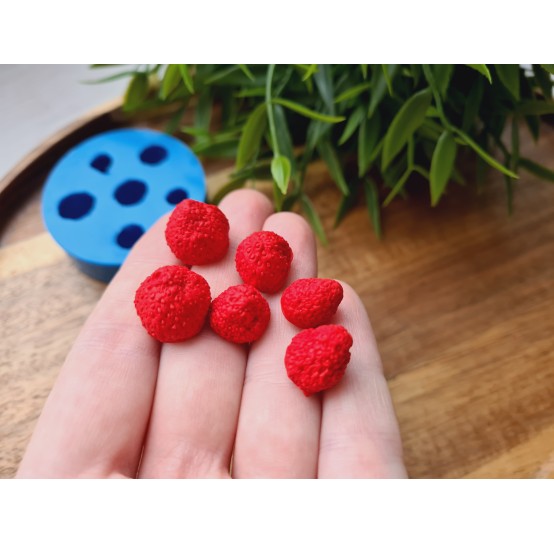 Silicone mold, Strawberry, style 17, 6 elements, ~ Ø 1-1.5 cm, H:1-1.2 cm