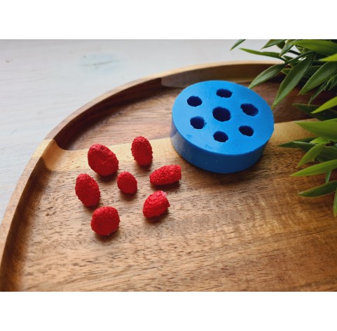 Silicone mold, Strawberry, style 18, wild, 7 elements, ~ Ø 0.8-1.2 cm, H:1.2-1.6 cm