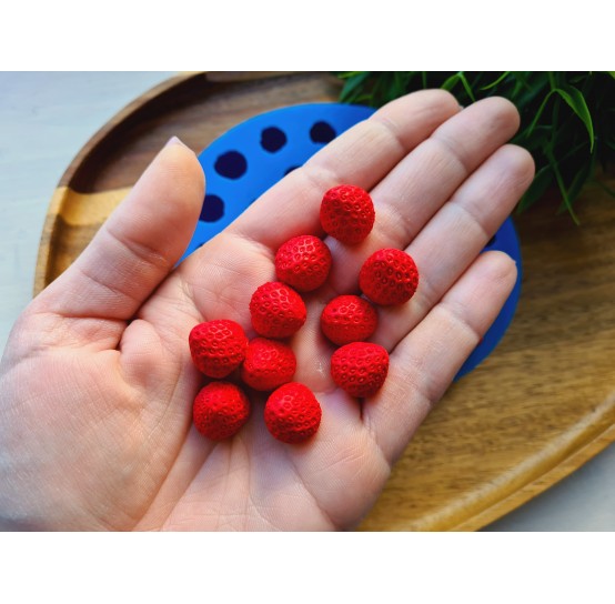 Silicone mold, Strawberry, style 14, 30 elements, ~ Ø 1.5 cm, H:1.4 cm