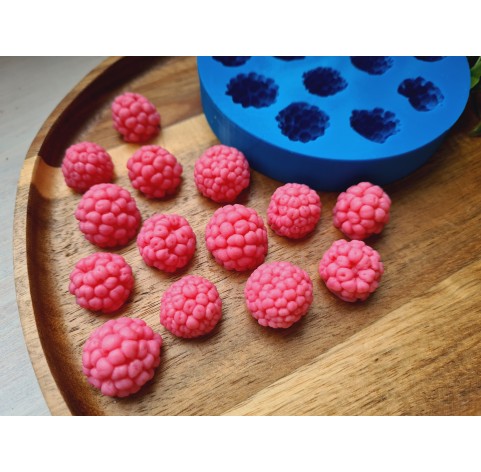 Silicone mold, Raspberry mix, style 2 and 3, 14 elements, ~ Ø 1.6-2 cm, H:1.3-1.4 cm