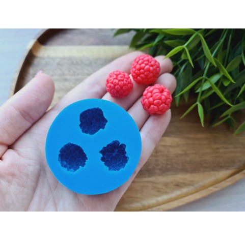 Silicone mold, Raspberry, style 3, L, 3 elements, ~ Ø 1.6-1.8 cm, H:1.3-1.4 cm