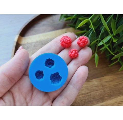 Silicone mold, Raspberry, style 5, S, 3 elements, ~ Ø 0.9-1.2 cm, H:0.6-0.8 cm