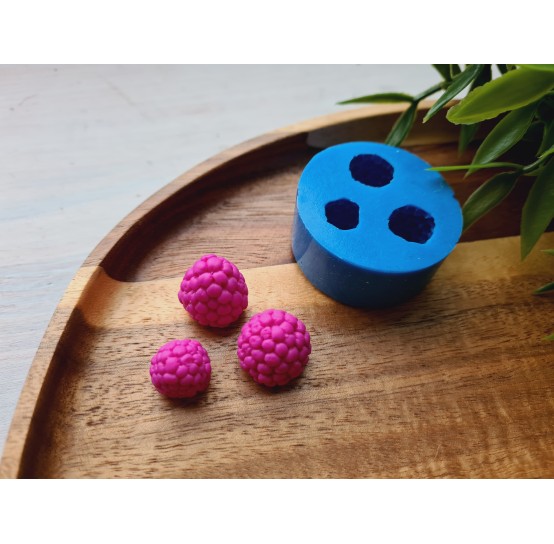 Silicone mold, Raspberry, style 10, 3 elements, ~ Ø 1.3-1.7 cm, H:1.3-1.5 cm