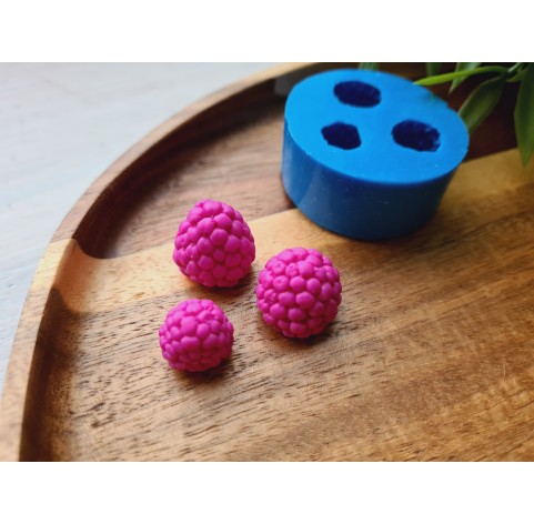 Silicone mold, Raspberry, style 10, 3 elements, ~ Ø 1.3-1.7 cm, H:1.3-1.5 cm