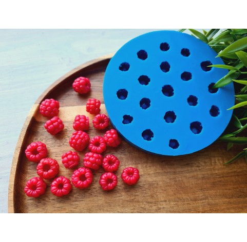 Silicone mold, Raspberry, style 11, inverted, 19 elements, ~ Ø 1.2-1.4 cm, H:1.1-1.4 cm