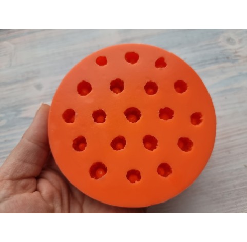 Silicone mold, Raspberry, style 11, inverted, 19 elements, ~ Ø 1.2-1.4 cm, H:1.1-1.4 cm