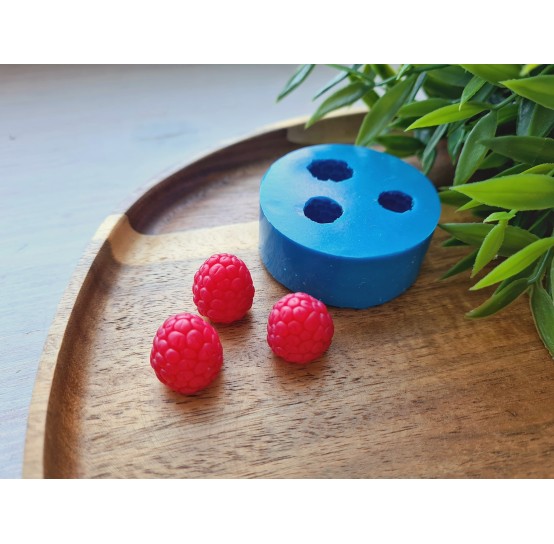 Silicone mold, Raspberry, style 12, 3 elements, ~ Ø 1.5 cm, H:1.8 cm