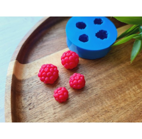 Silicone mold, Raspberry, style 13, 4 elements, ~ Ø 0.9-1.4 cm, H:1-1.3 cm