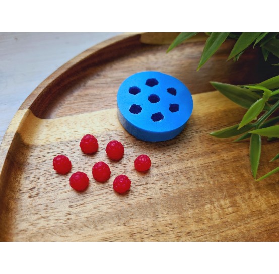 Silicone mold, Raspberry, style 14, mini, 7 elements, ~ Ø 0.6-0.7 cm, H:0.6-0.7 cm