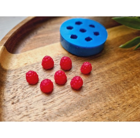 Silicone mold, Raspberry, style 14, mini, 7 elements, ~ Ø 0.6-0.7 cm, H:0.6-0.7 cm