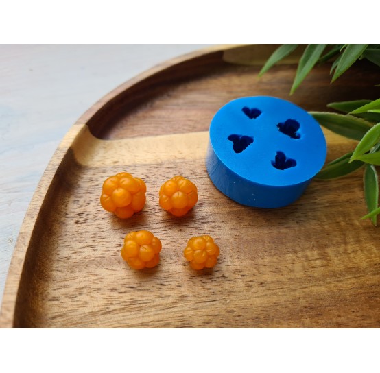 Silicone mold, Cloudberry, style 2, 4 elements, ~ Ø 0.9-1.4 cm, H:0.9-1.3 cm