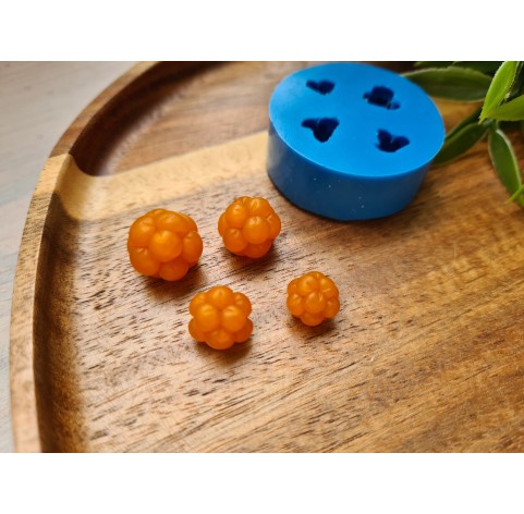 Silicone mold, Cloudberry, style 2, 4 elements, ~ Ø 0.9-1.4 cm, H:0.9-1.3 cm