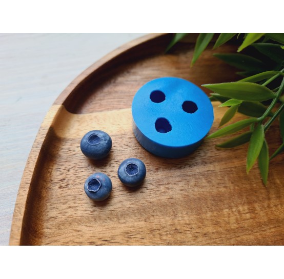 Silicone mold, Blueberry, style 1, 3 elements, ~ Ø 1.1-1.3 cm, H:0.8-1 cm